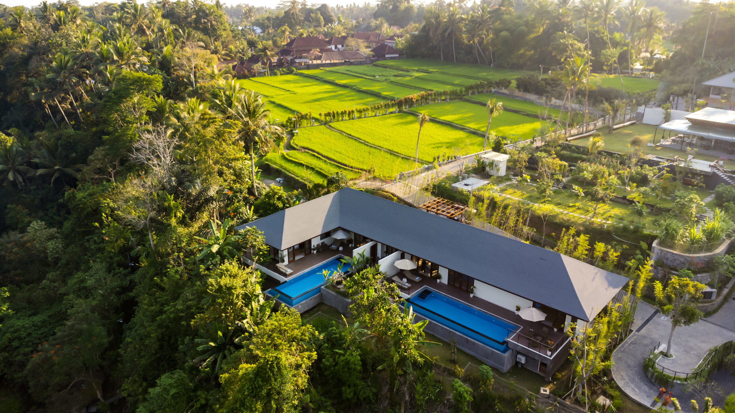 Natural rice field surroundings near Hura Restaurant